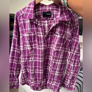 HURLEY flannel rare purple grape  sz L